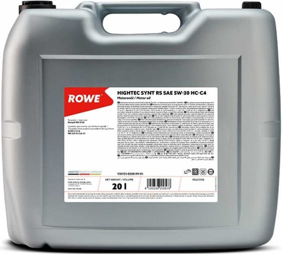 Моторное масло для легкового транспорта ROWE HIGHTEC SYNT RS SAE 5W-30 HC-C4 20121-0200-99