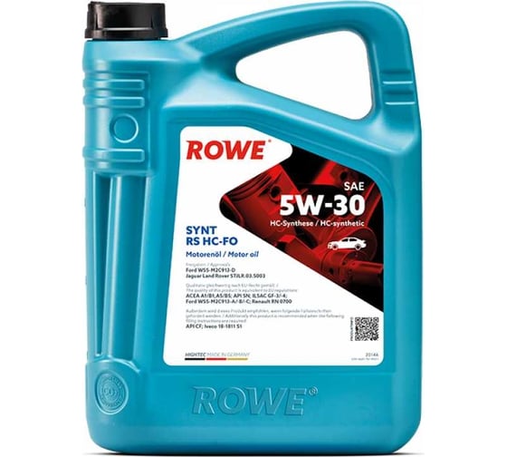 Моторное масло для легкового транспорта ROWE HIGHTEC SYNT RS SAE 5W-30 HC-FO 20146-0050-99