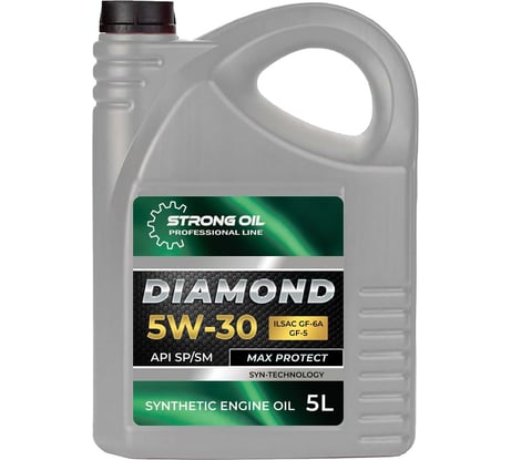 Масло STRONG OIL DIAMOND ENGINE 5W-30 SP синтетика, канистра 5 л, API SP/SM, ILSAC GF-6A/GF-5 0001480027-SO