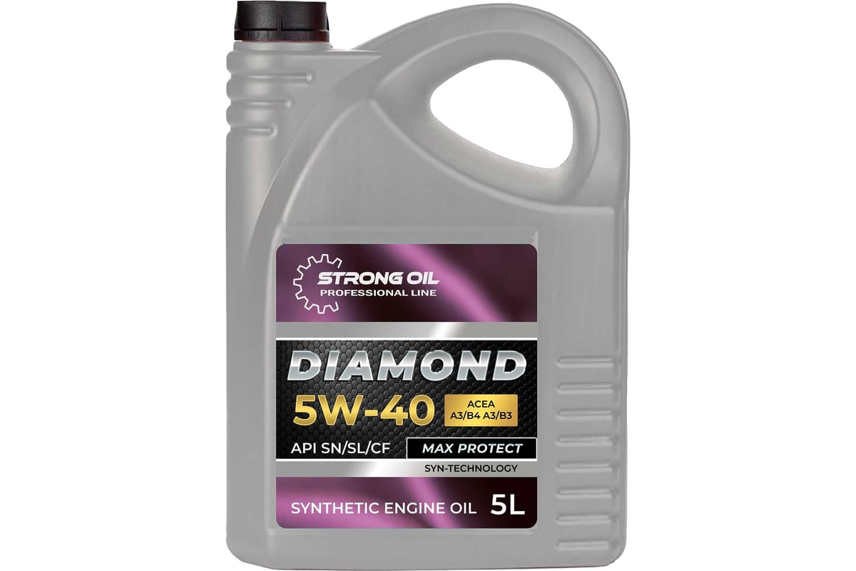 Масло STRONG OIL DIAMOND ENGINE 5W-40 SN/CF синтетика (канистра 5л) API  SN/SL/CF ACEA А3/В4, А3/В3 0001480035-SO