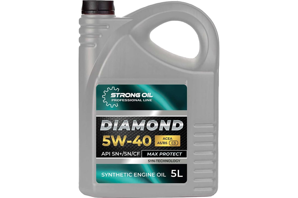 Масло STRONG OIL DIAMOND ENGINE 5W-40 SN/SN+ синтетика (канистра 5л) API  SN+/SN/CF ACEA A5/B5,C3 0001480033-SO