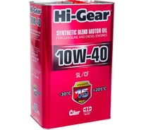 Масло моторное полусинтетическое 4л 10W-40 SL/CF Hi-Gear HG1114