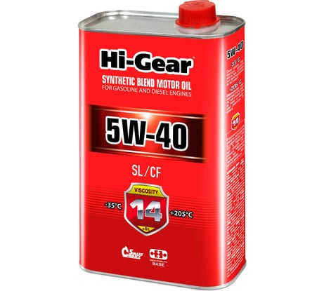 Масло моторное полусинтетическое 1л 5W-40 SL/CF Hi-Gear HG1140