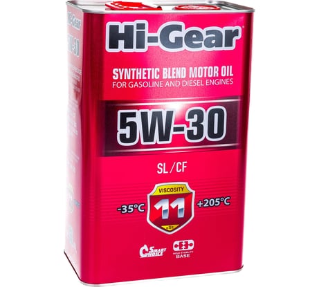 Масло моторное полусинтетическое 4л 5W-30 SL/CF Hi-Gear HG1134