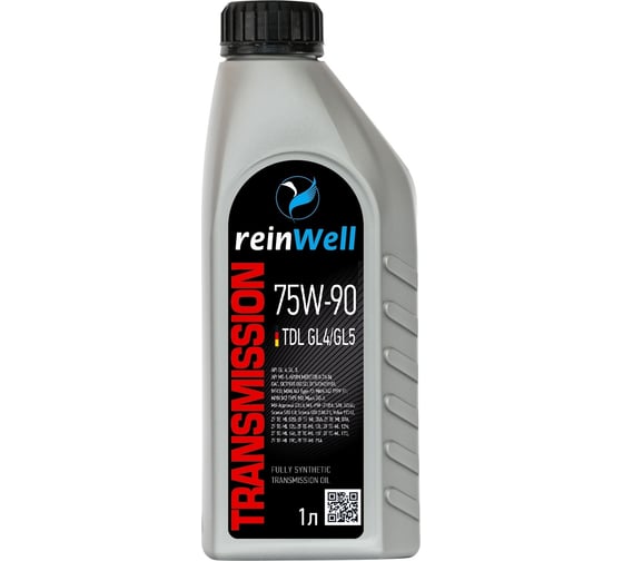 Трансмиссионное масло ReinWell 75W-90, TDL GL4/GL5, 1 л 4999 1