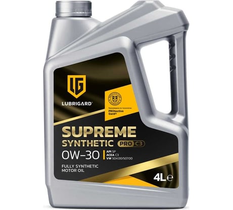 Моторное масло lubrigard SUPREME SYNTHETIC PRO C3, 0W-30 LGPSPMSC3030CH16