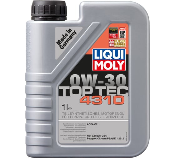 Полусинтетическое моторное масло Top Tec 4310 0W-30 C2, 1 л LIQUI MOLY 2361