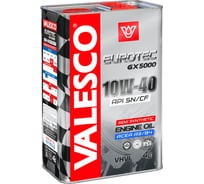 Моторное масло VALESCO EUROTEC GX 5000 10W40, API SN/CF полусинтетическое, 4 л 307169h