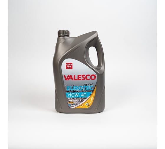 Моторное масло VALESCO EUROTEC GX 5000 10W40, API SN/CF полусинтетическое, 4 л, ПЭ 448286h