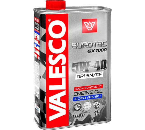 Моторное масло VALESCO EUROTEC GX 7000 5W40, API SN/CF, синтетическое, 1 л 307163h