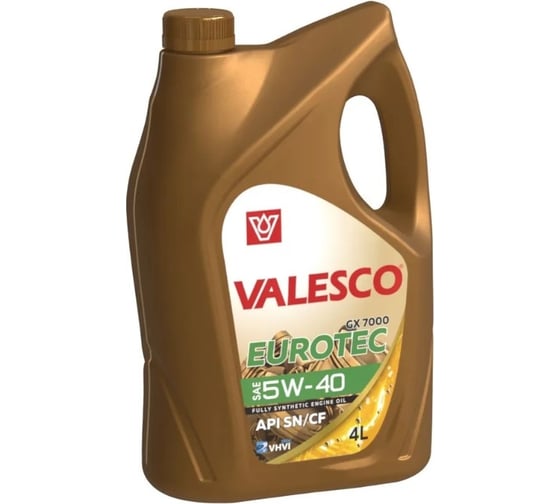 Моторное масло VALESCO EUROTEC GX 7000 5W40, API SN/CF, синтетическое, 4 л, ПЭ 370842h