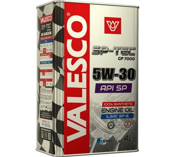 Моторное масло VALESCO SP-TEC GP 7000 5W30, API SP, синтетическое, 4 л 489182h