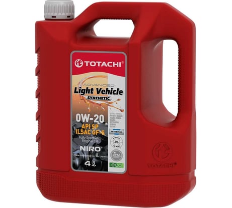 Моторное масло TOTACHI NIRO LV Synthetic SAE 0W-20 API SP, SN PLUS, SN/RC, ILSAC GF-5 4л 1F904