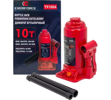 Бутылочный домкрат EVERFORCE 10т EF-T91004(52654)