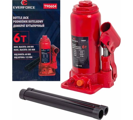 Бутылочный домкрат EVERFORCE 6т EF-T90604(52652)