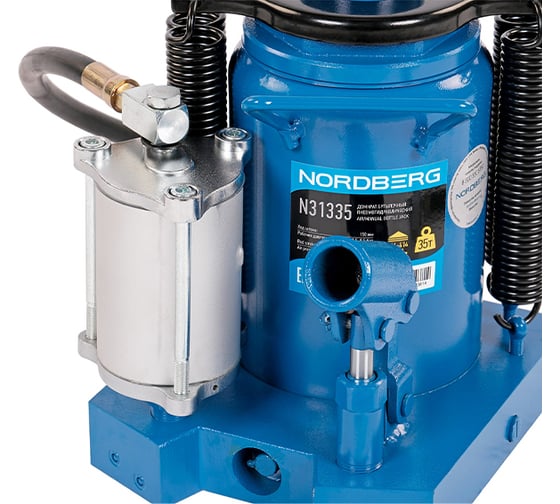 Бутылочный пневмогидравлический домкрат NORDBERG 35 т N31335