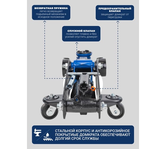 Подкатной гидравлический домкрат Forsage 3 т (h min 135мм, h max 420мм) f-t830011l 56891