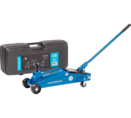 Подкатной домкрат для автолюбителя NORDBERG 3 т в кейсе, Н=192-533 мм N3203EC