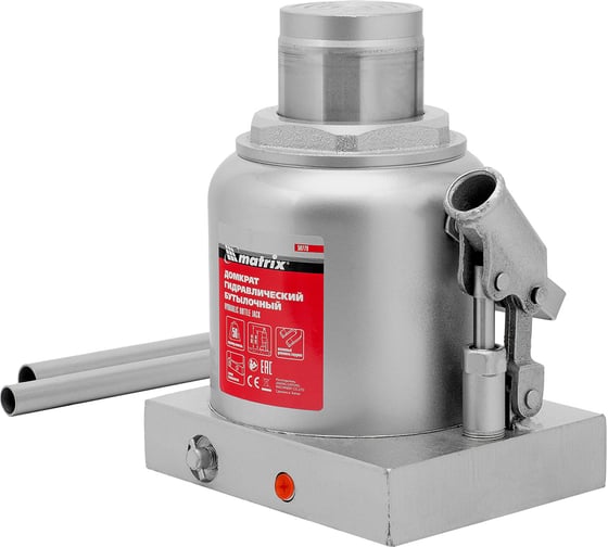 Гидравлический бутылочный домкрат MATRIX 50 т, h подъема 236–356 мм 50779