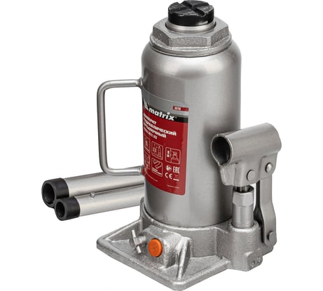 Гидравлический бутылочный домкрат MATRIX 12 т, h подъема 230–465 мм 50768
