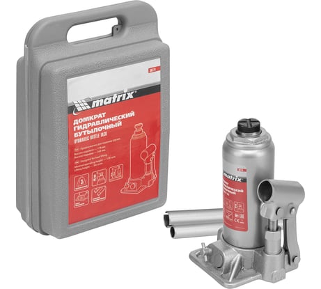 Гидравлический бутылочный домкрат MATRIX 3 т, h подъема 178–343 мм 50774