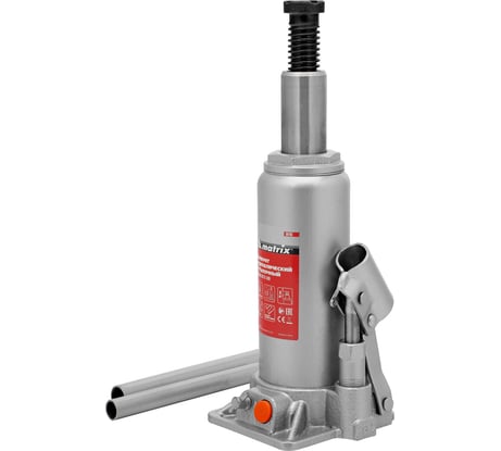 Гидравлический бутылочный домкрат MATRIX 6 т, h подъема 216–413 мм 50765