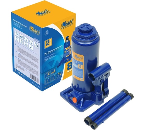 Бутылочный домкрат KRAFT 8 т, min 230mm-max 465mm KT 800017