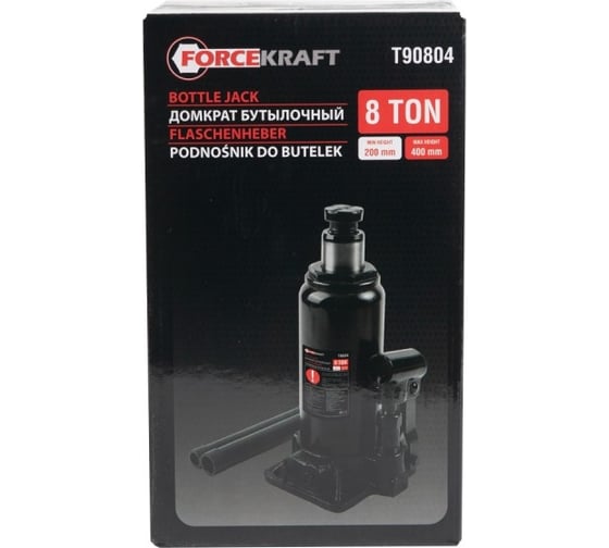 Бутылочный домкрат Forcekraft с клапаном 8т FK-T90804(29931)