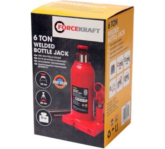 Бутылочный домкрат с клапаном Forcekraft 3т FK-T90304D(29927)
