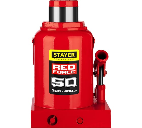 Гидравлический бутылочный домкрат STAYER Red Force, 50т 43160-50_z01