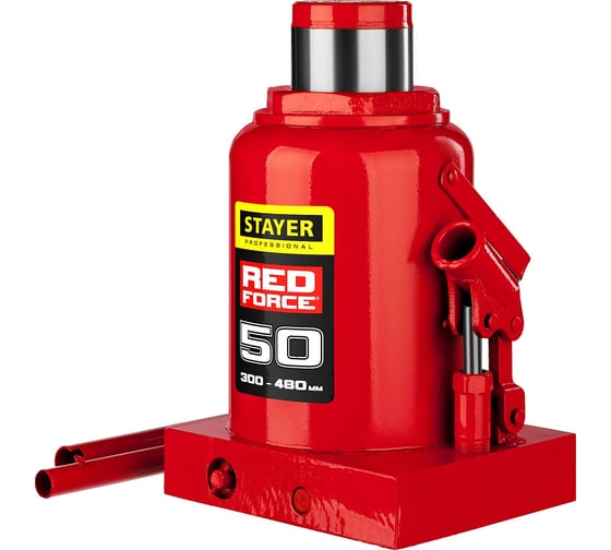 Гидравлический бутылочный домкрат STAYER Red Force, 50т 43160-50_z01