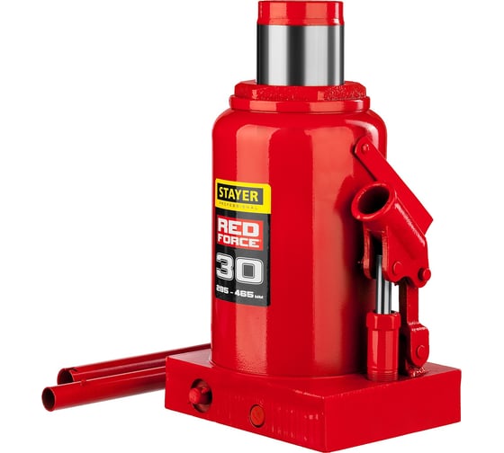 Гидравлический бутылочный домкрат STAYER RED FORCE, 30т, 285-465 мм, 43160-30 43160-30_z01