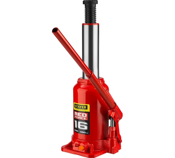 Гидравлический бутылочный домкрат STAYER RED FORCE, 16т, 230-460 мм, 43160-16 43160-16_z01