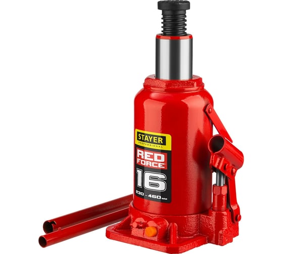 Гидравлический бутылочный домкрат STAYER RED FORCE, 16т, 230-460 мм, 43160-16 43160-16_z01