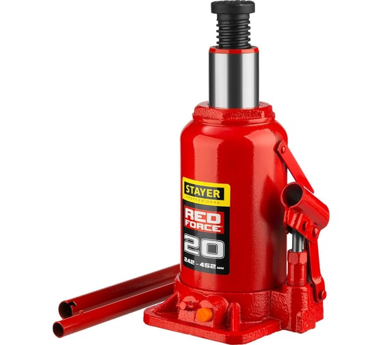 Гидравлический бутылочный домкрат STAYER Red Force, 20т 43160-20_z01