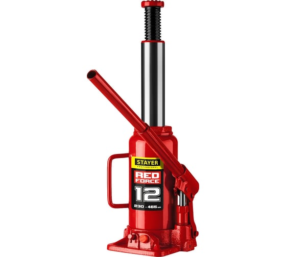 Гидравлический бутылочный домкрат STAYER Red Force, 12т, 230-465 мм 43160-12_z01