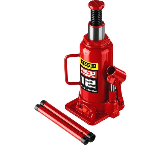 Гидравлический бутылочный домкрат STAYER Red Force, 12т, 230-465 мм 43160-12_z01