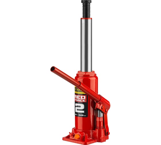 Гидравлический бутылочный домкрат STAYER RED FORCE, 2т, 181-345 мм, в кейсе, 43160-2-K 43160-2-K_z01