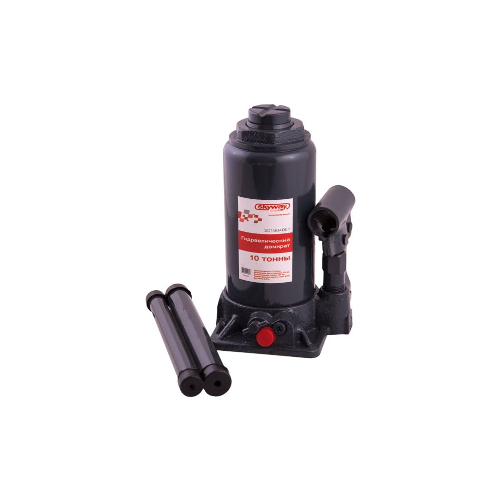 Гидравлический бутылочный домкрат SKYWAY 10т h 200-385 мм с клапаном в ...