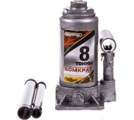 Гидравлический бутылочный домкрат SKYWAY 8т, h 195-380 мм STANDART S01804025