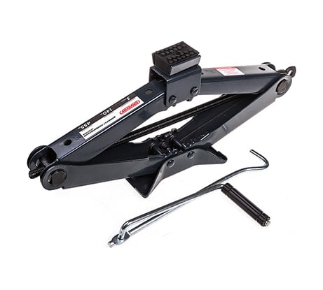 Механический ромбический домкрат SKYWAY 3т h 140-455 с резиновой опорной частью, в сумке S01801008