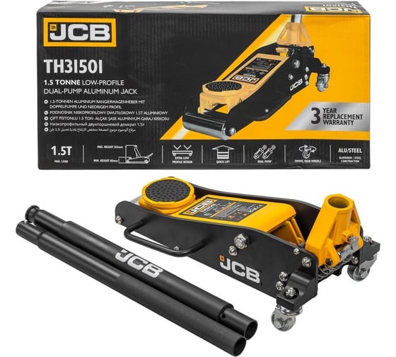 Подкатной гидравлический домкрат JCB  1.5 т, 80-355 мм JCB-TH31501(56955)