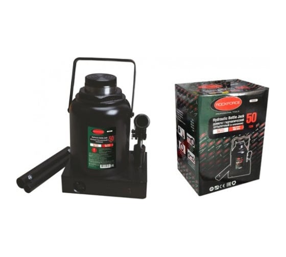 Домкрат ROCKFORCE гидравлический бутылочный с клапаном RF-T95004(15121)