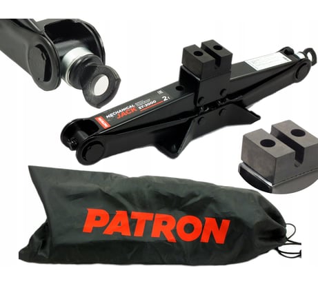 Домкрат механический "ромб" 2т (h min 110мм, h max 390мм, L-425мм) в водоотталкивающем чехле ST-2000(28266) Patron P-ST-2000(28266)