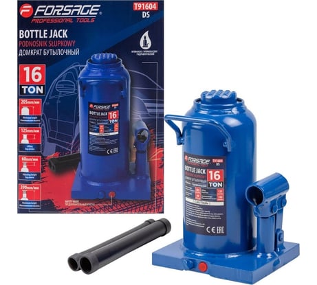 Гидравлический бутылочный домкрат Forsage 16т, F-T91604(DS)(57368)