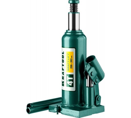 Домкрат KRAFTOOL гидравлический бутылочный Kraft-Lift, сварной, 4т, 206-393мм, 43462-4 43462-4_z01