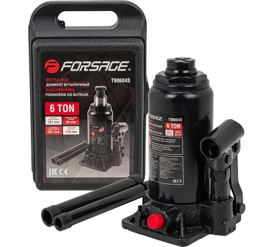 Домкрат бутылочный Forsage 6т в кейсе F-T90604-S(56637) 1
