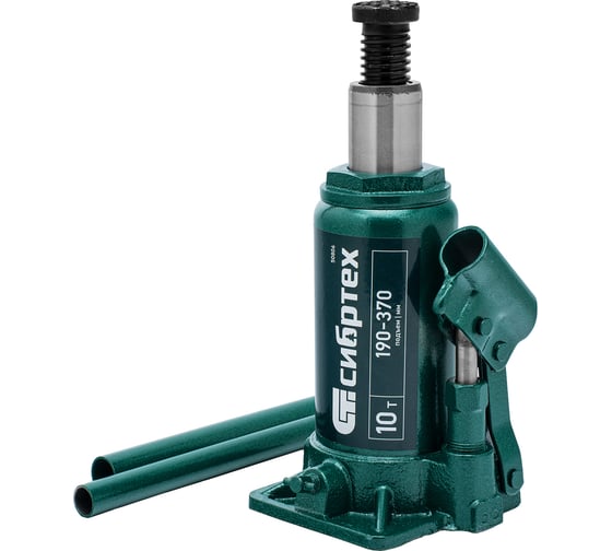 Домкрат гидравлический бутылочный СИБРТЕХ 10 т, 190-370 мм 50806