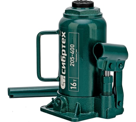 Домкрат гидравлический бутылочный СИБРТЕХ 16 т, 205-400 мм 50808