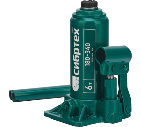 Домкрат гидравлический бутылочный СИБРТЕХ 6 т, 180-340 мм 50804